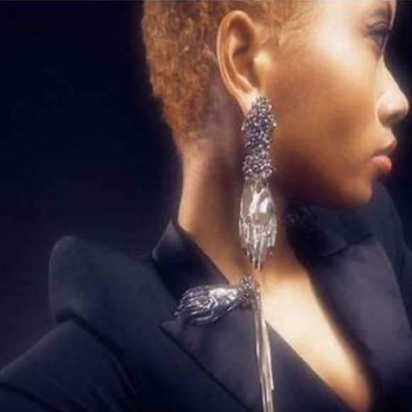 Alexis Bittar Coveteur Huge Hand Lucite pearls Gemstones One Statement Earring - Picture 16 of 16